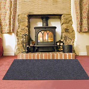 fireplace rug—stove fire mat，retardant | heat resistant，ember mat and grill mat，absorbent material， protect the home floor and ground from ashes, waterproof and anti-skid backing, washable (36″×60″)