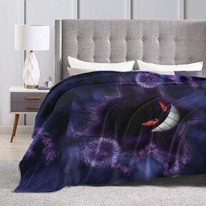 Gengar Blanket Ultra Soft Thick, All Season Anti-Pilling Flannel Throw for Sofa Throw Blanket Fit Couch Bed Sofa for Adult Child Warm