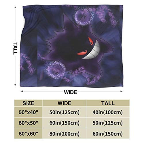 Gengar Blanket Ultra Soft Thick, All Season Anti-Pilling Flannel Throw for Sofa Throw Blanket Fit Couch Bed Sofa for Adult Child Warm