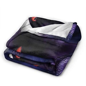 Gengar Blanket Ultra Soft Thick, All Season Anti-Pilling Flannel Throw for Sofa Throw Blanket Fit Couch Bed Sofa for Adult Child Warm