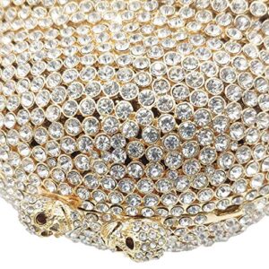 Halloween Novelty Skull Clutch Women Evening Bags Party Cocktail Crystal Purses and Handbags (Big, Gold&Silver)