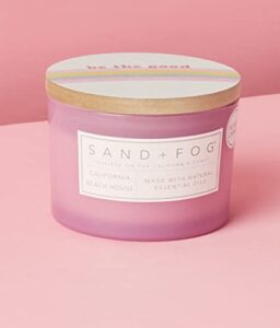sand + fog – california beach house – 12oz – candle – soy wax blend – white