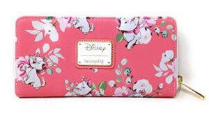 loungefly x disney the aristocats marie pink floral aop faux leather wallet