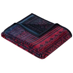 ibena soft cotton blanket with fair isle pattern ‘karawang’