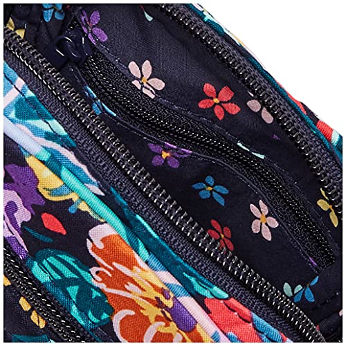 Vera Bradley Women's Cotton Small Convertible Crossbody Purse With RFID Protection, Happy Blooms, One Size