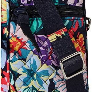 Vera Bradley Women's Cotton Small Convertible Crossbody Purse With RFID Protection, Happy Blooms, One Size