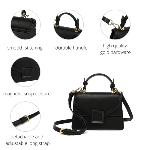 Scarleton Top Handle Purses for Women, Satchel Shoulder Bag Purse, Crossbody Bags for Women, Handbags for Women Mini, H208601 - Black