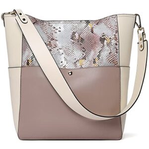 bostanten women’s leather designer handbags tote purses shoulder bucket bags snakeprint