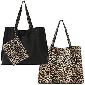 scarleton leather tote bag for women, womens purses and handbags, reversible tote bags for women, purses for women, h184220165, leopard