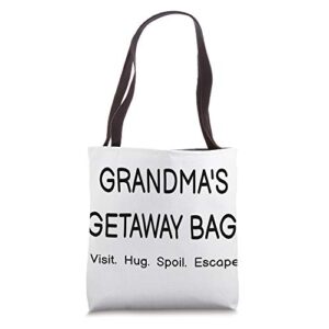 funny grandma’s getaway bag, gift for grandma tote bag