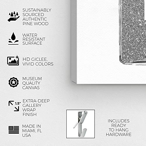 The Oliver Gal Artist Co. Fashion and Glam Wall Art Canvas Prints 'Silver Classic Number 5' Perfumes Home Décor, 30 in x 30 in, Gray, White