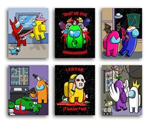 among us posters for boys room decor – among us poster, game room decor, gaming decor, gaming room, gaming posters, gamer decor, gaming wall decor, video game posters, gamer poster, gamer room decor for boys, 8×10 inches unframed set of 6 by group dmr