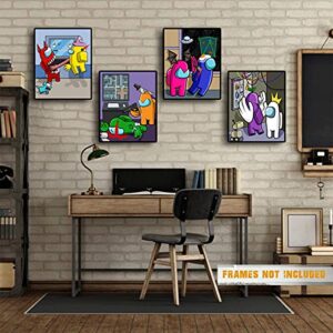 Among Us Posters for Boys Room Decor - Among Us Poster, game room decor, gaming decor, gaming room, gaming posters, gamer decor, gaming wall decor, video game posters, gamer poster, gamer room decor for boys, 8x10 inches UNFRAMED Set of 6 by GROUP DMR