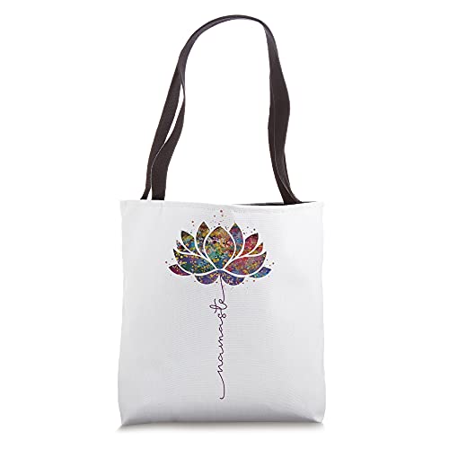 Lotus Flower Namaste Yoga Watercolor Meditation Zen Bohemian Tote Bag