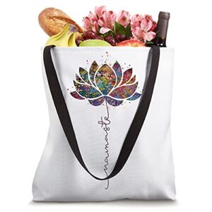 Lotus Flower Namaste Yoga Watercolor Meditation Zen Bohemian Tote Bag