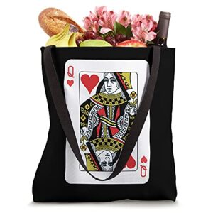 Queen of the Hearts Playing Card Poker Tote Bag