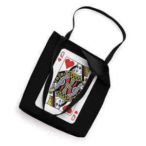 Queen of the Hearts Playing Card Poker Tote Bag