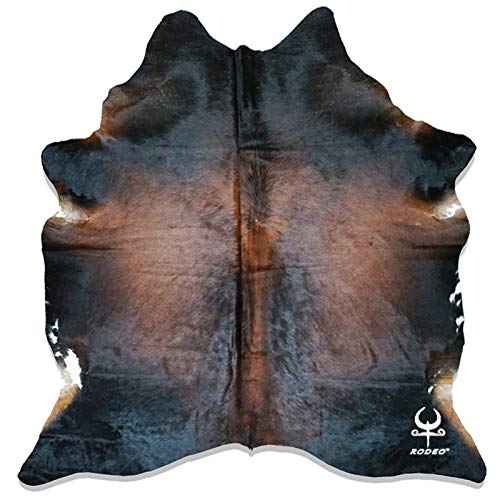 rodeo® Brazilian Longhorn Reddish Brown Cowhide Rug Size Approx 6x7 ft ( 182 cm to 213 cm) XXL