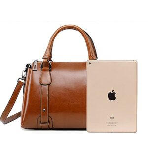 Top Handle Satchel for Women Designer Crossbody Bags Cute Trendy Shoulder Purse Tan Leather Classic Pochette for Ladies Stylish Handbag