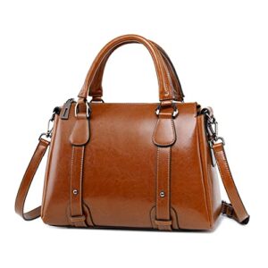 Top Handle Satchel for Women Designer Crossbody Bags Cute Trendy Shoulder Purse Tan Leather Classic Pochette for Ladies Stylish Handbag