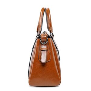 Top Handle Satchel for Women Designer Crossbody Bags Cute Trendy Shoulder Purse Tan Leather Classic Pochette for Ladies Stylish Handbag