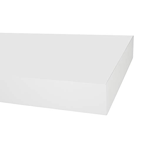 InPlace Shelving, 9604670E, Low Profile Wall Shelf with Invisible Brackets, 48 Inch Width x 7.75 Inch Depth x 1.25 Inch Height, Set of 4, White