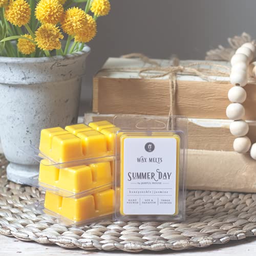 Summer Day Wax Melts Honeysuckle + Jasmine | Floral Scent Melts Clamshell | Valentines Day Aromatherapy Gift for Mom - 3 oz.