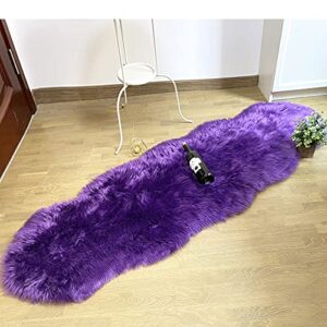 soft fluffy rug faux sheepskin shape purple fur area rug shaggy couch cover seat cushion furry carpet beside rugs for bedroom floor sofa living room runner 2×6 feet