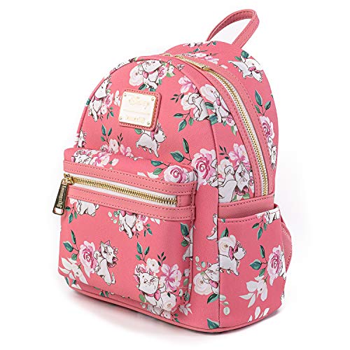 Loungefly Disney The Aristocats Marie Pink Floral Allover-Print Mini Fashion Handbag Backpack WDBK1287