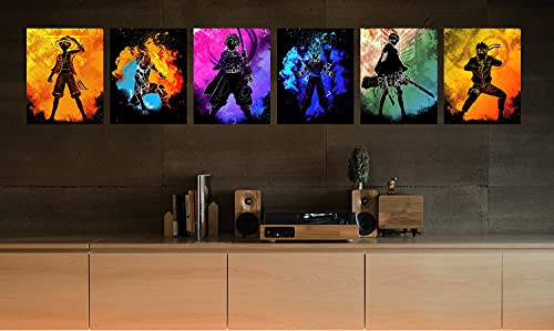 MTEBOCC Anime Poster Pack Teens Posters Bedroom Art - Room Decor Give Boy Gifts Canvas Wall Art Paintings Canvas HD Picture prints Set of 6 Unframed 8X10in