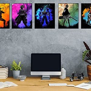 MTEBOCC Anime Poster Pack Teens Posters Bedroom Art - Room Decor Give Boy Gifts Canvas Wall Art Paintings Canvas HD Picture prints Set of 6 Unframed 8X10in