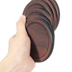 100% Natural Wood Coaster,Coffee Coaster, Beer Coaster.Walnut Dark Wood Coaster, 7-Piece Coaster Set, Holder Included (Black Walnut)