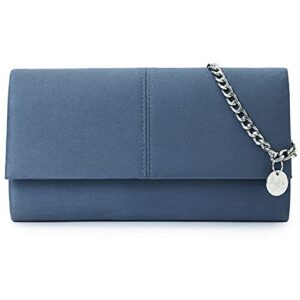 ava&lina clutch purse for women evening handbags formal clutch party purse large envelope faux suede clutch insignia blue