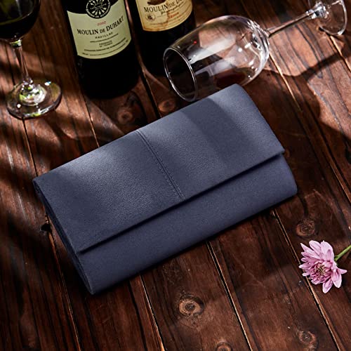 Ava&Lina Clutch Purse for Women Evening Handbags Formal Clutch Party Purse Large Envelope Faux Suede Clutch Insignia Blue