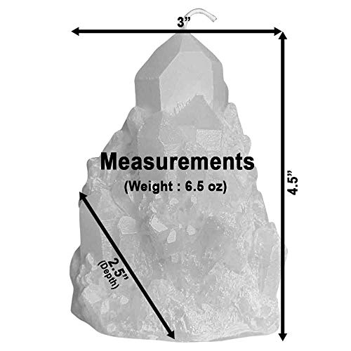 Zen Den Crystal Series - Abundance Quartz Shaped- Unscented Wax Candle - Handcrafted for Home Décor & Positive Energy (Amethyst / Purple)