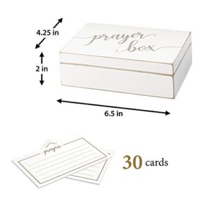 Lillian Rose White Distressed Box with Prayer Cards, 6.5", off-white (BX115)