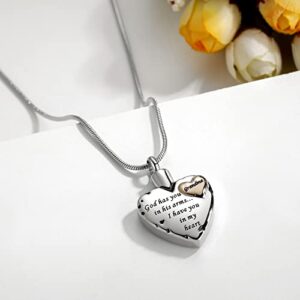 RIMZVIUX Heart Urn Necklace for Ashes Women Cremation Jewelry for Ashes Cremation Necklace In Memory of Grandma Waterproof