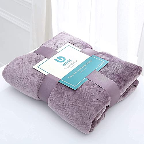 WGCC Soft Fleece Throw Blanket for Couch, Lightweight Plush Fuzzy Cozy Blankets and Throws for Sofa, Bed, Living Room and Travel, Suitable for All Seasons (50 x 60 Inch), Violet