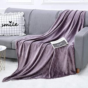 WGCC Soft Fleece Throw Blanket for Couch, Lightweight Plush Fuzzy Cozy Blankets and Throws for Sofa, Bed, Living Room and Travel, Suitable for All Seasons (50 x 60 Inch), Violet