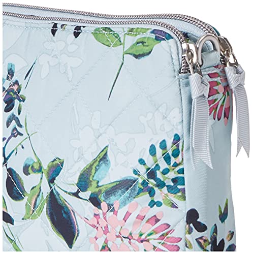 Vera Bradley Women's Performance Twill RFID Medium Triple Compartment Crossbody Purse, Seawater Blooms, One Size