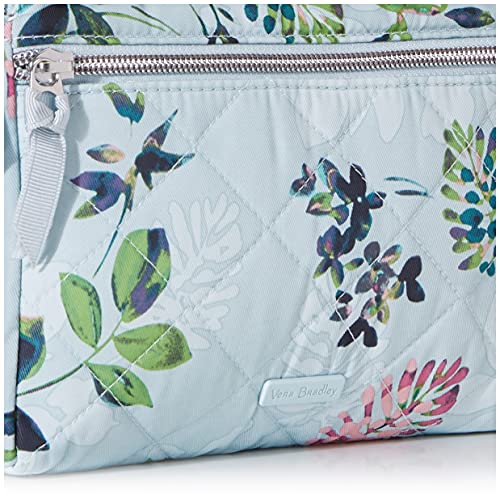 Vera Bradley Women's Performance Twill RFID Medium Triple Compartment Crossbody Purse, Seawater Blooms, One Size