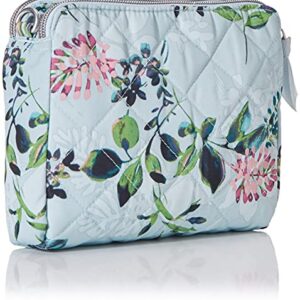 Vera Bradley Women's Performance Twill RFID Medium Triple Compartment Crossbody Purse, Seawater Blooms, One Size