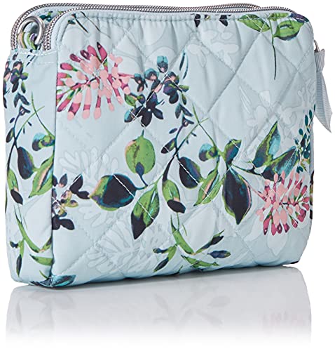 Vera Bradley Women's Performance Twill RFID Medium Triple Compartment Crossbody Purse, Seawater Blooms, One Size