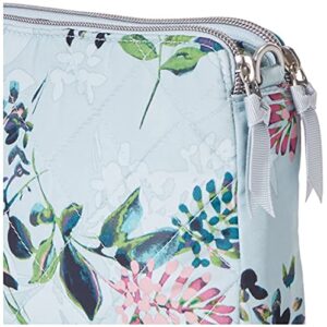 Vera Bradley Women's Performance Twill RFID Medium Triple Compartment Crossbody Purse, Seawater Blooms, One Size