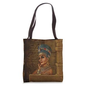 nefertiti – neferneferuaten the egyptian queen tote bag
