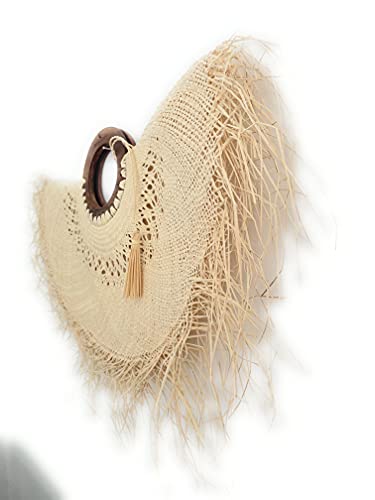 BOHOPHY Toquilla Straw bag with Tassel, Straw Tote Bags, Beach Handbag, Beach Totes for Women, bolsas de verano