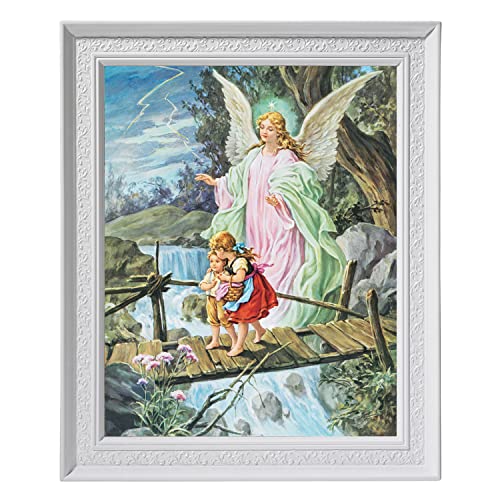 Gerffert Sweet Dreams Collection-Children's Inspirational Framed Artwork, 9.5 x 11.5-Inch, Guardian Angel