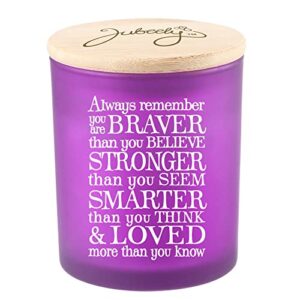 inspirational lavender scented candles for women – get well soon candles gifts for women – thinking of you gifts for women (always remember you are braver)