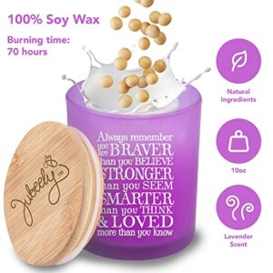 Inspirational Lavender Scented Candles for Women - Get Well Soon Candles Gifts for Women - Thinking of You Gifts for Women (Always Remember You are Braver)