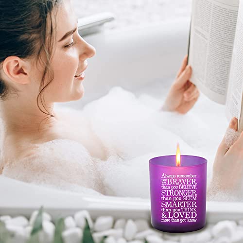 Inspirational Lavender Scented Candles for Women - Get Well Soon Candles Gifts for Women - Thinking of You Gifts for Women (Always Remember You are Braver)